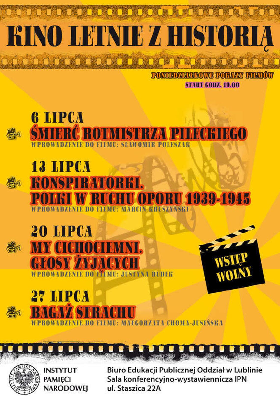 IPN zaprasza na "Kino Letnie z Historią" w Lublinie