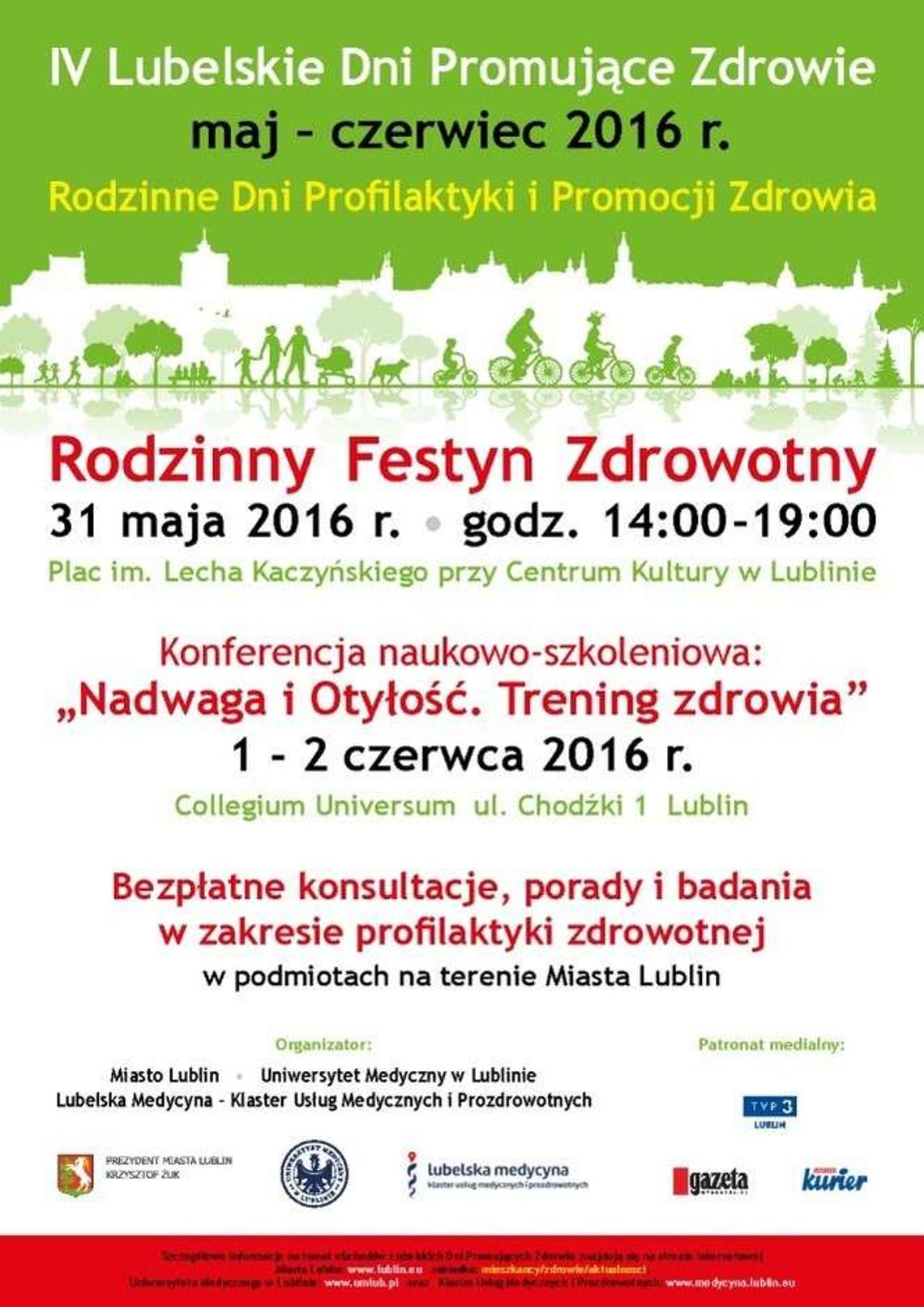 IV Lubelskie Dni Promujące Zdrowie. Przejazd rowerowy i Rodzinny Festyn Zdrowotny
