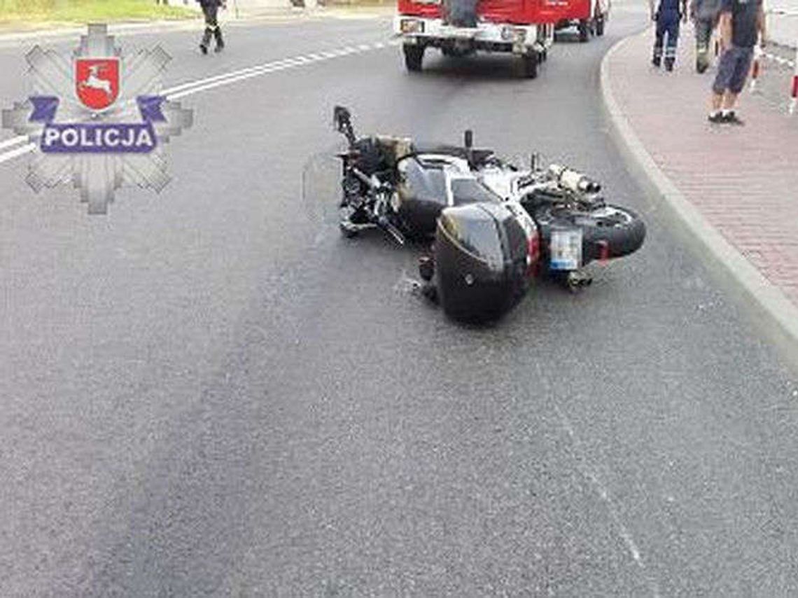 Izbica. Tłusta plama na jazdni powodem upadku motocyklisty?