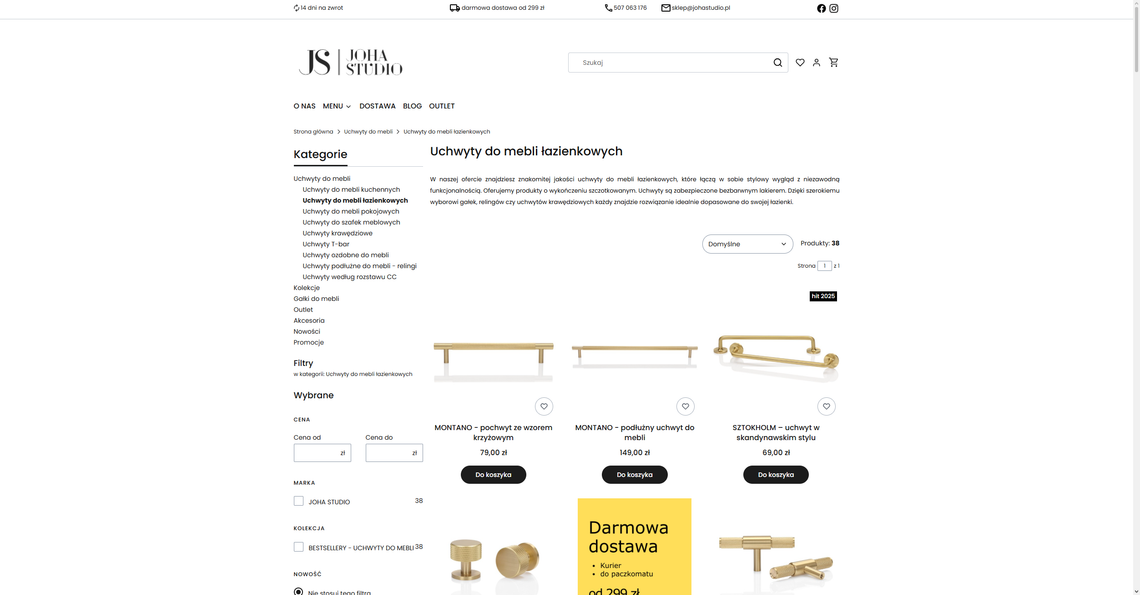 Jak dobrać uchwyty do mebli łazienkowych do stylu wnętrza? Uchwyty do mebli łazienkowych - Sklep Joha Studio