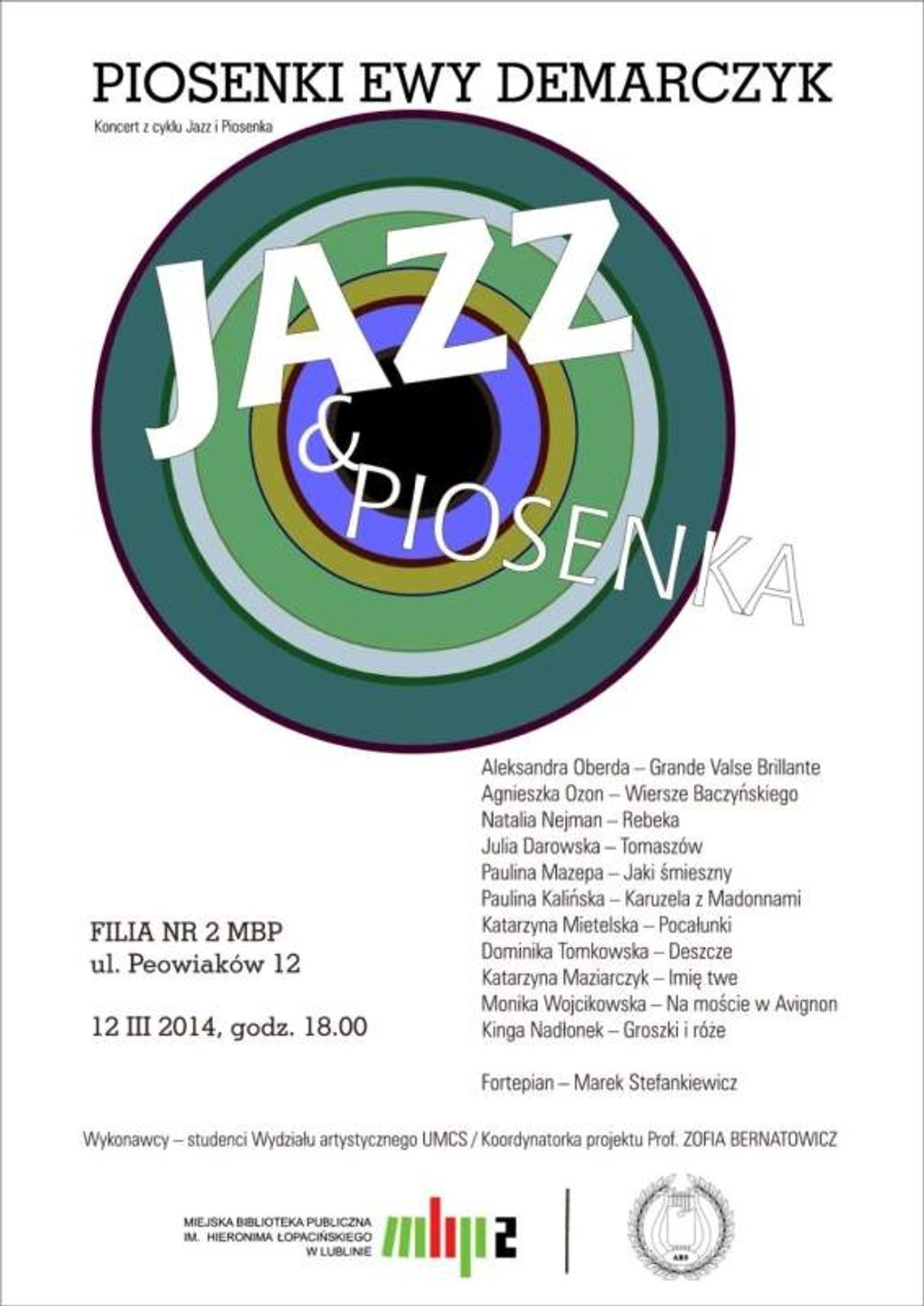 "Jazz i piosenka. Demarczyk na początek
