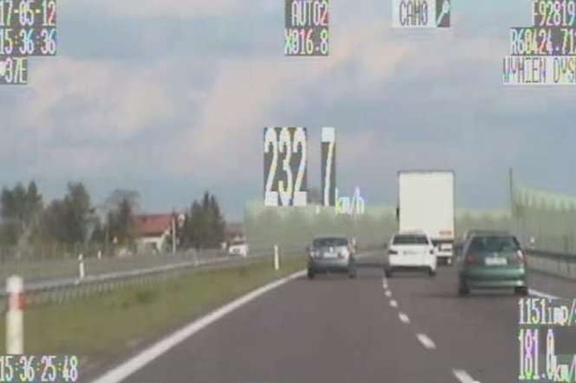 Jechał 232 km/h na S17. Nie miał prawa jazdy, bo stracił je za prędkość