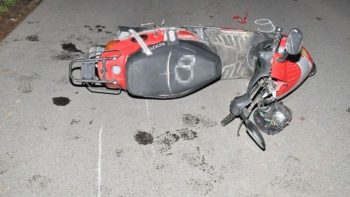 Jechał prostą drogą, przewrócił się na skuterze. Zginął na miejscu