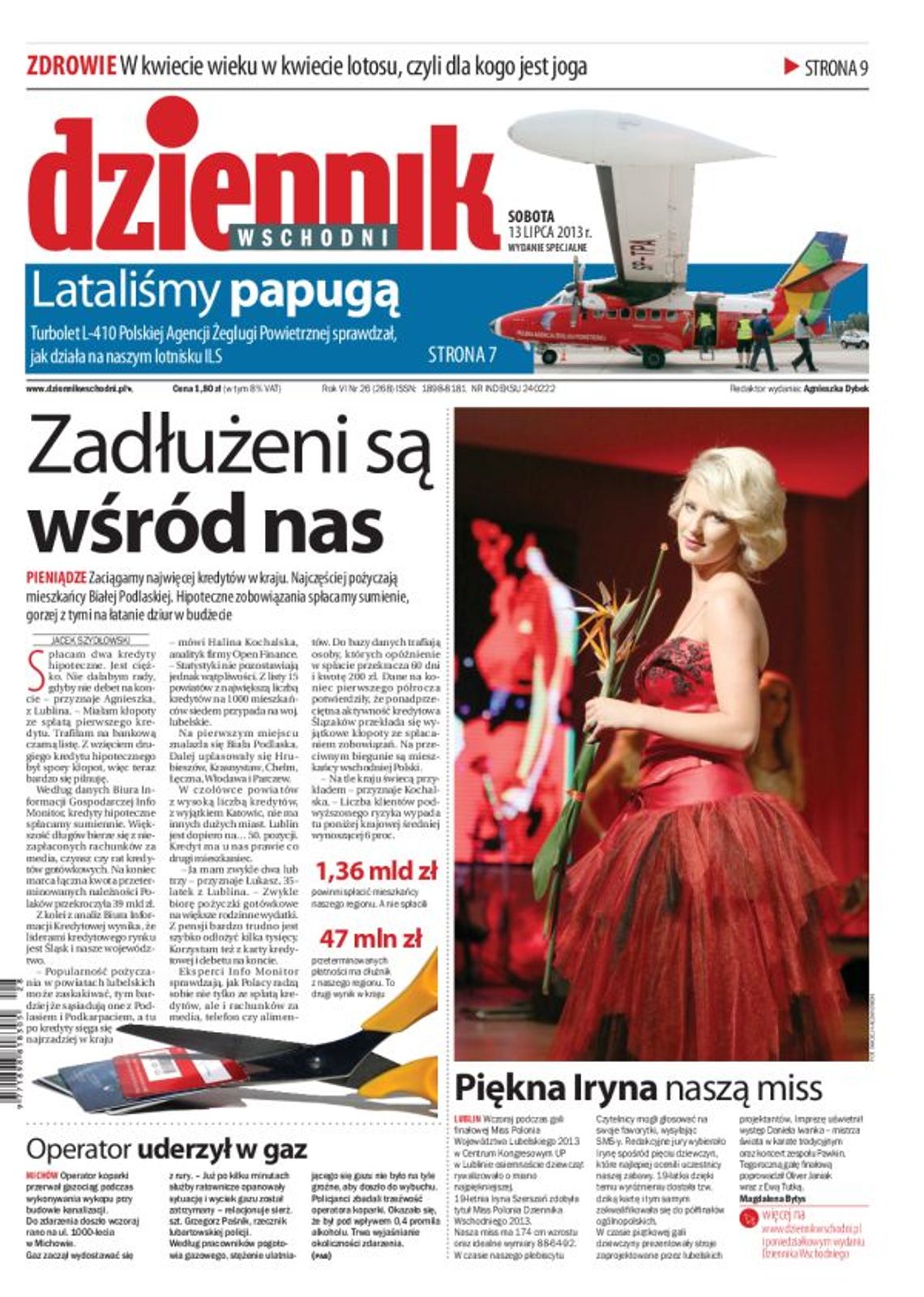 Jedynka Dziennika Wschhodniego z 13 lipca 2013