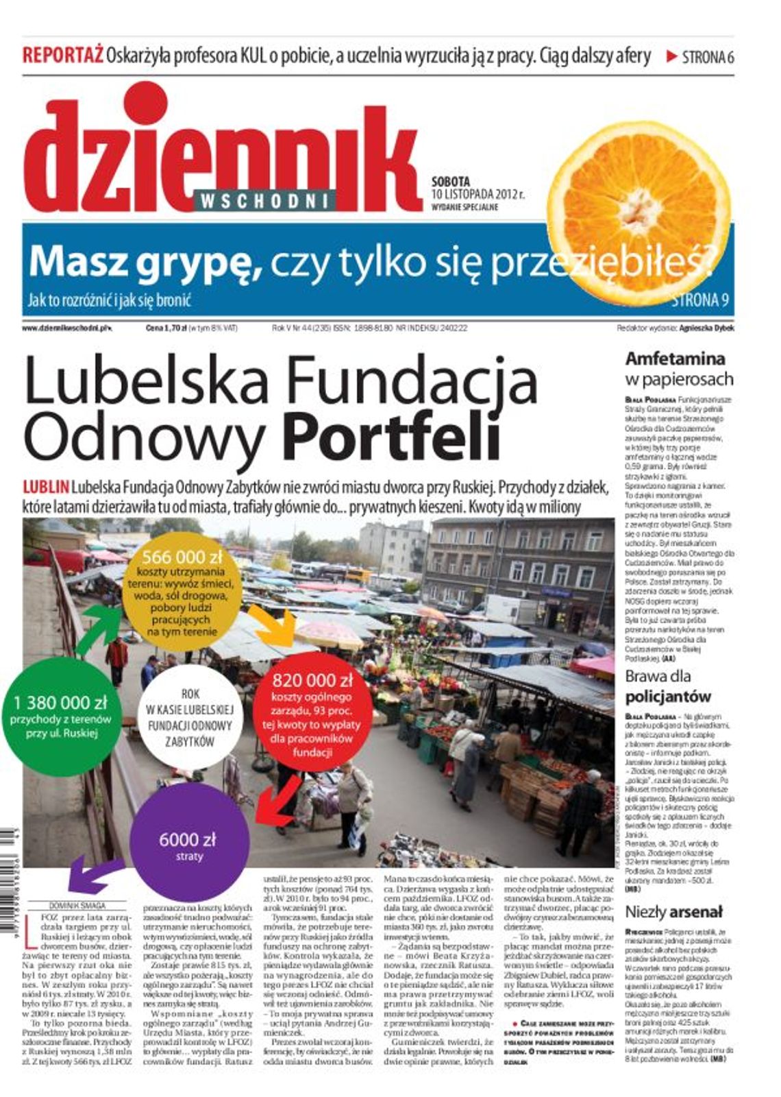 Jedynka Dziennika Wschodniego z 10 listopada 2012