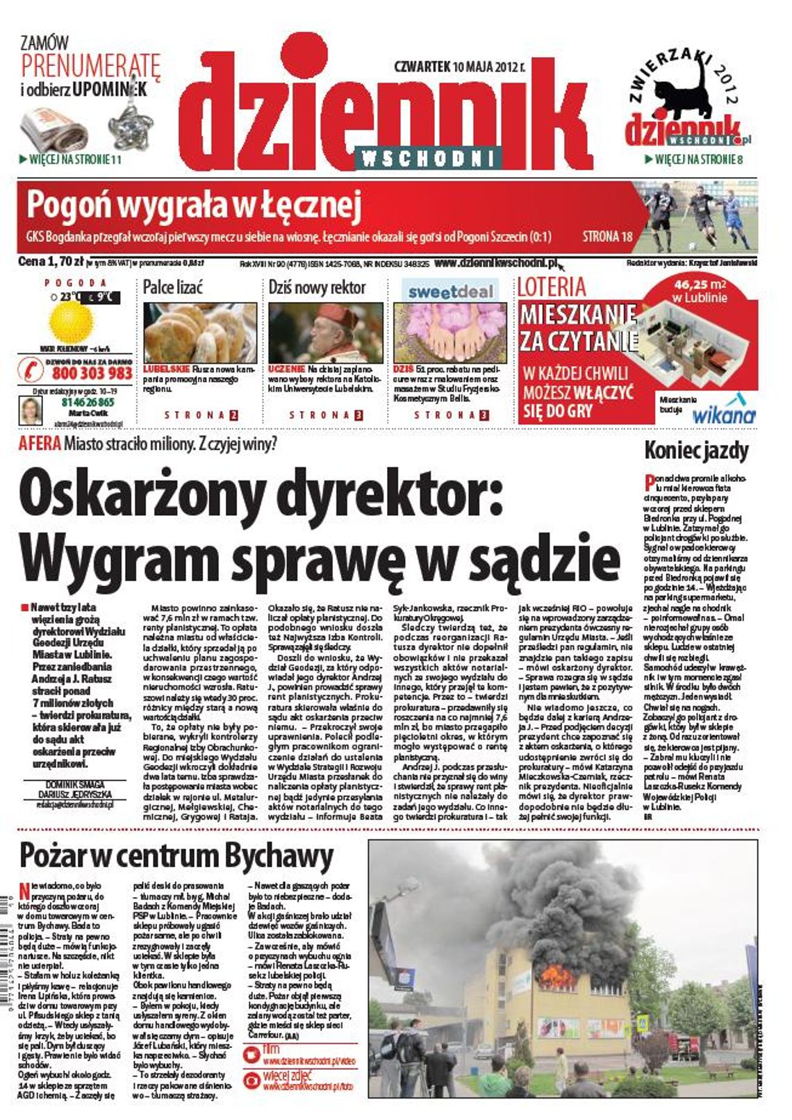 Jedynka Dziennika Wschodniego z 10 maja 2012 r.