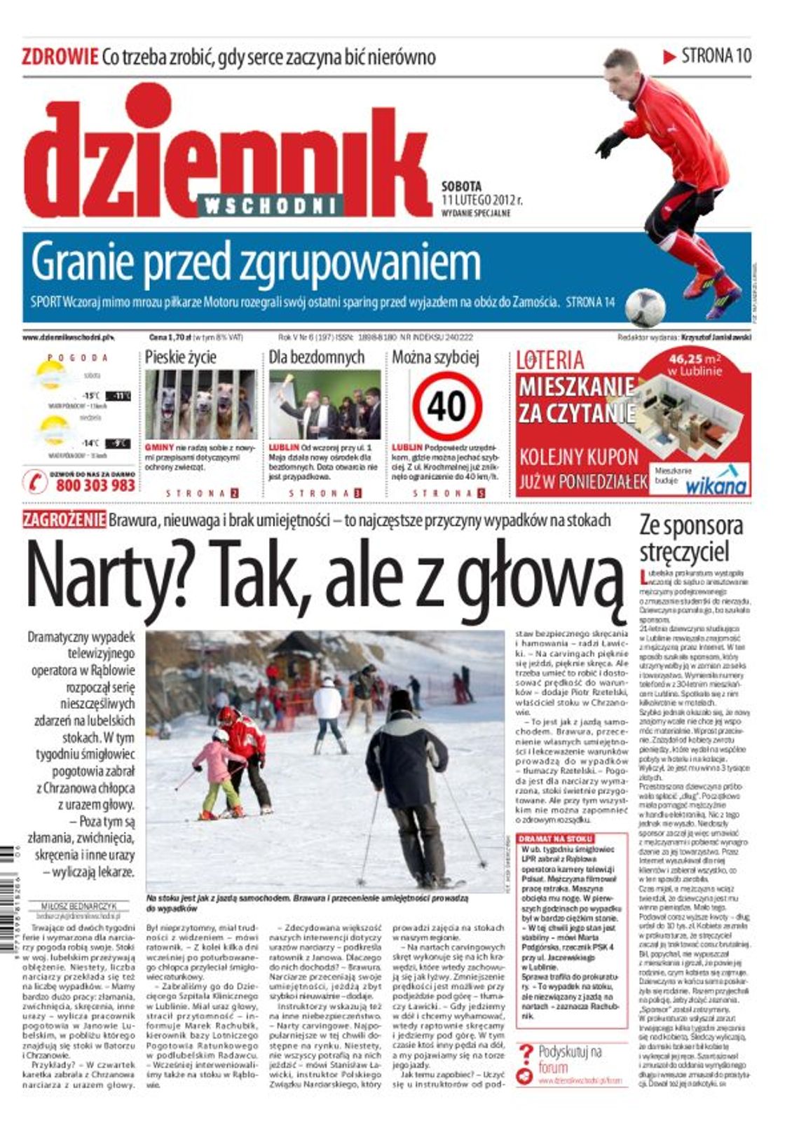 Jedynka Dziennika Wschodniego z 11 lutego 2012 roku