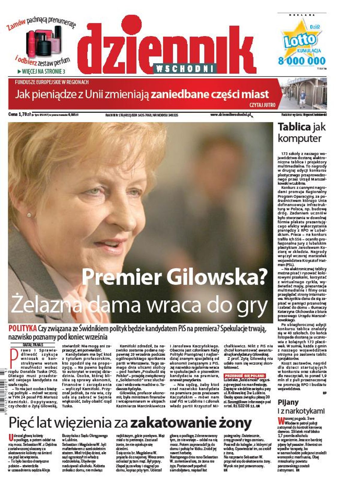 Jedynka Dziennika Wschodniego z 11 września 2012 r.