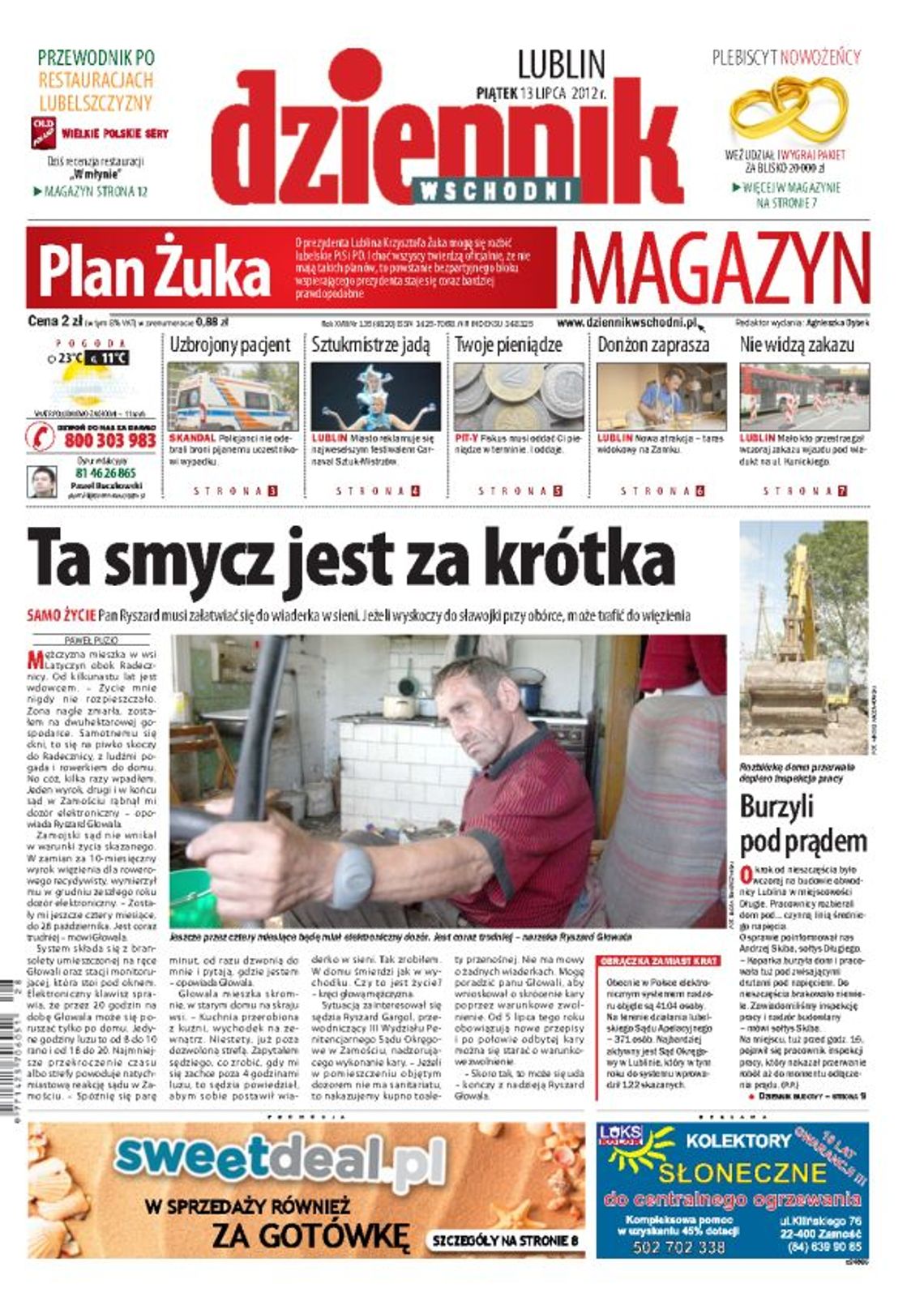 Jedynka Dziennika Wschodniego z 13 lipca 2012