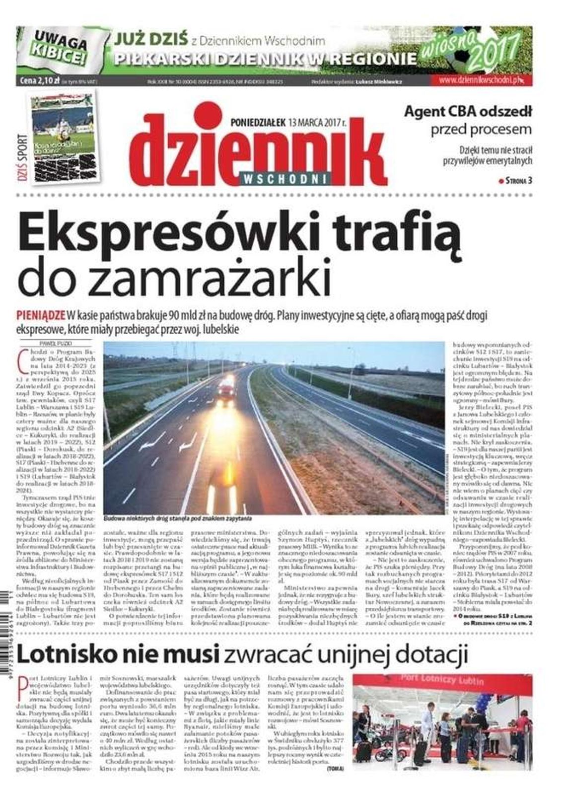 Jedynka Dziennika Wschodniego z 13 marca 2017