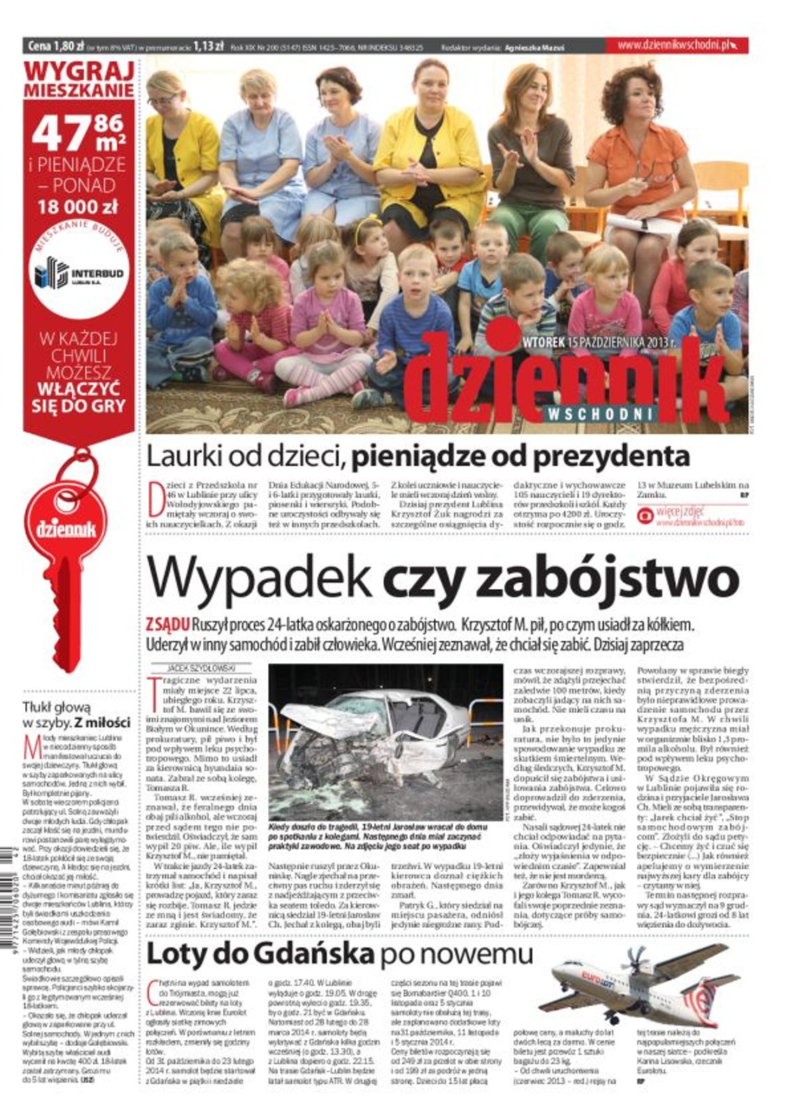 Jedynka Dziennika Wschodniego z 15 października 2013