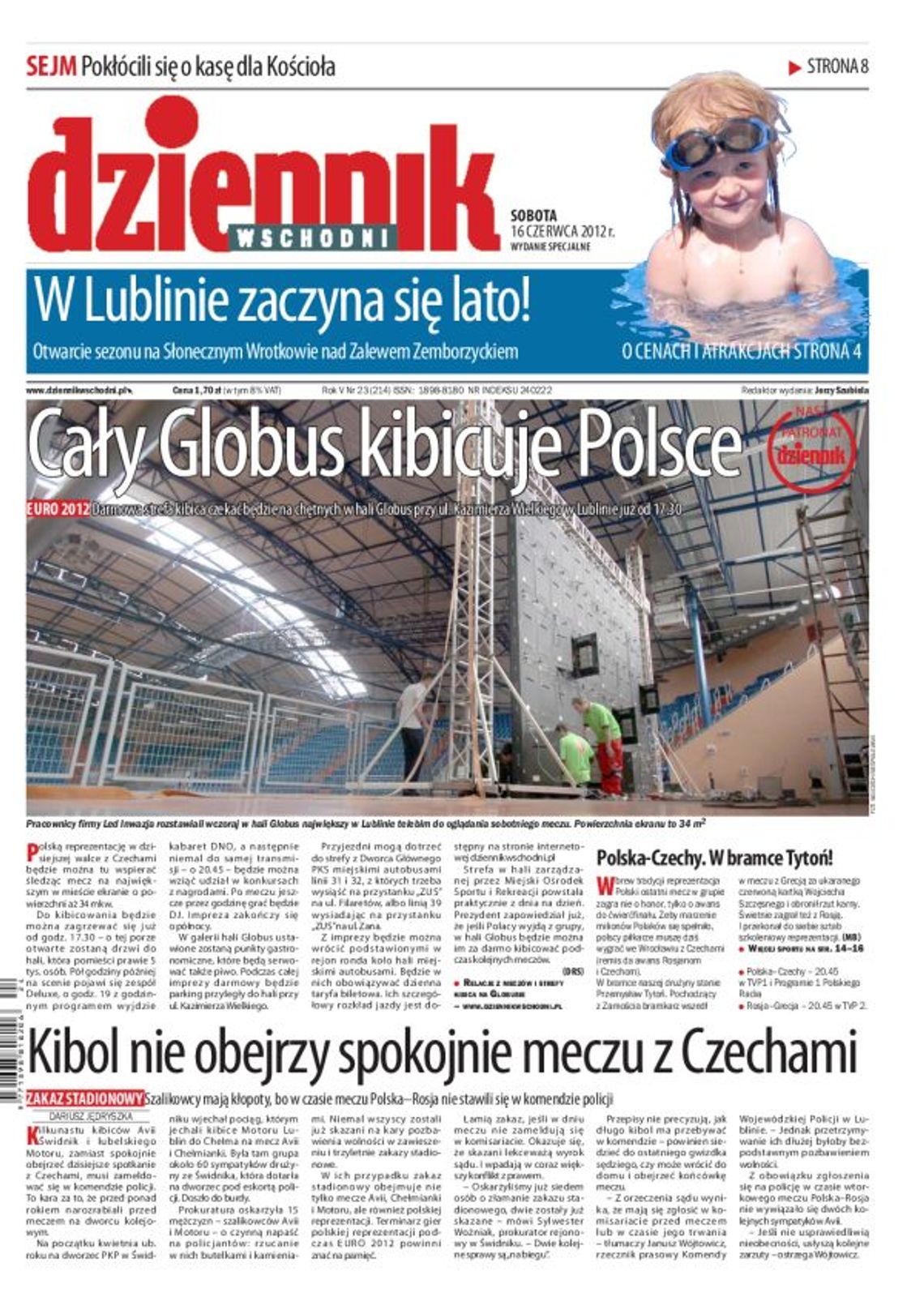 Jedynka Dziennika Wschodniego z 16 czerwca 2012