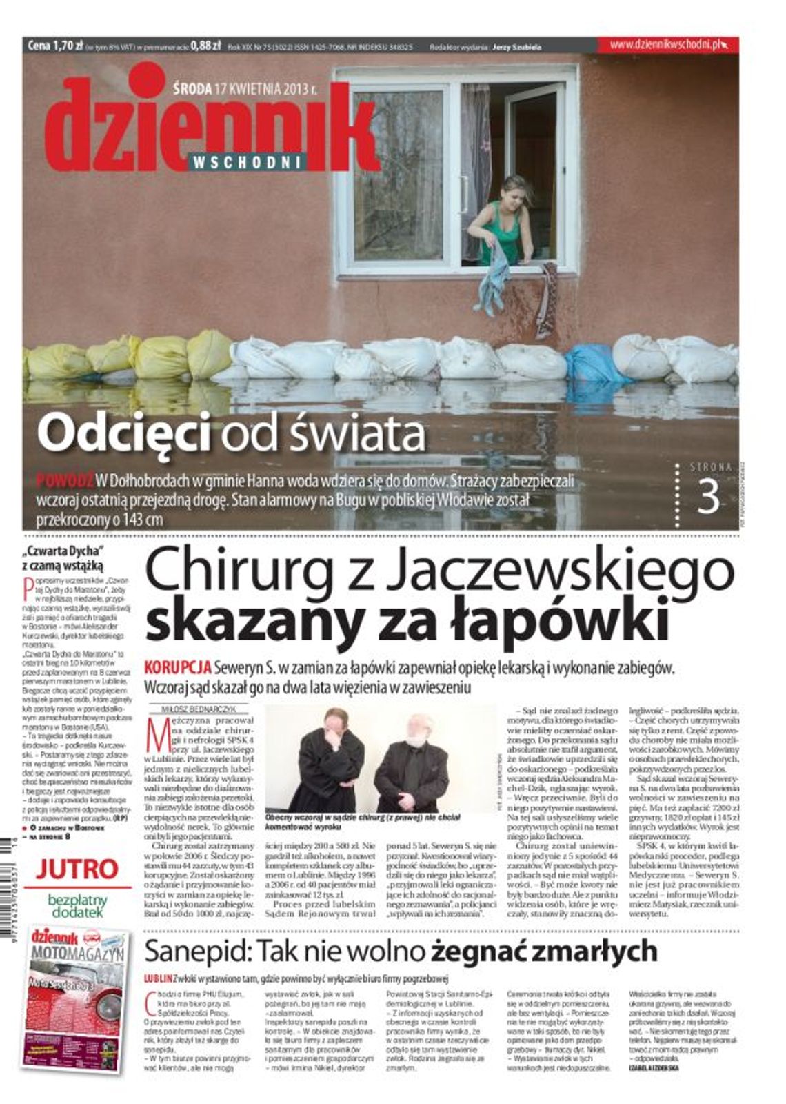 Jedynka Dziennika Wschodniego z 17 kwietnia 2013