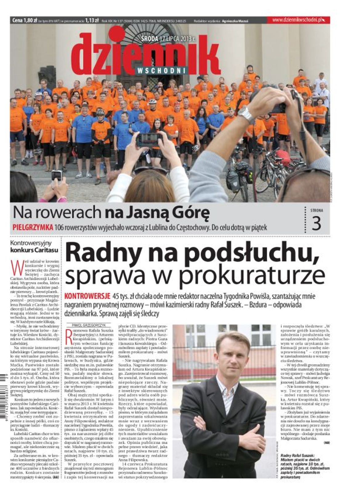 Jedynka Dziennika Wschodniego z 17 lipca 2013