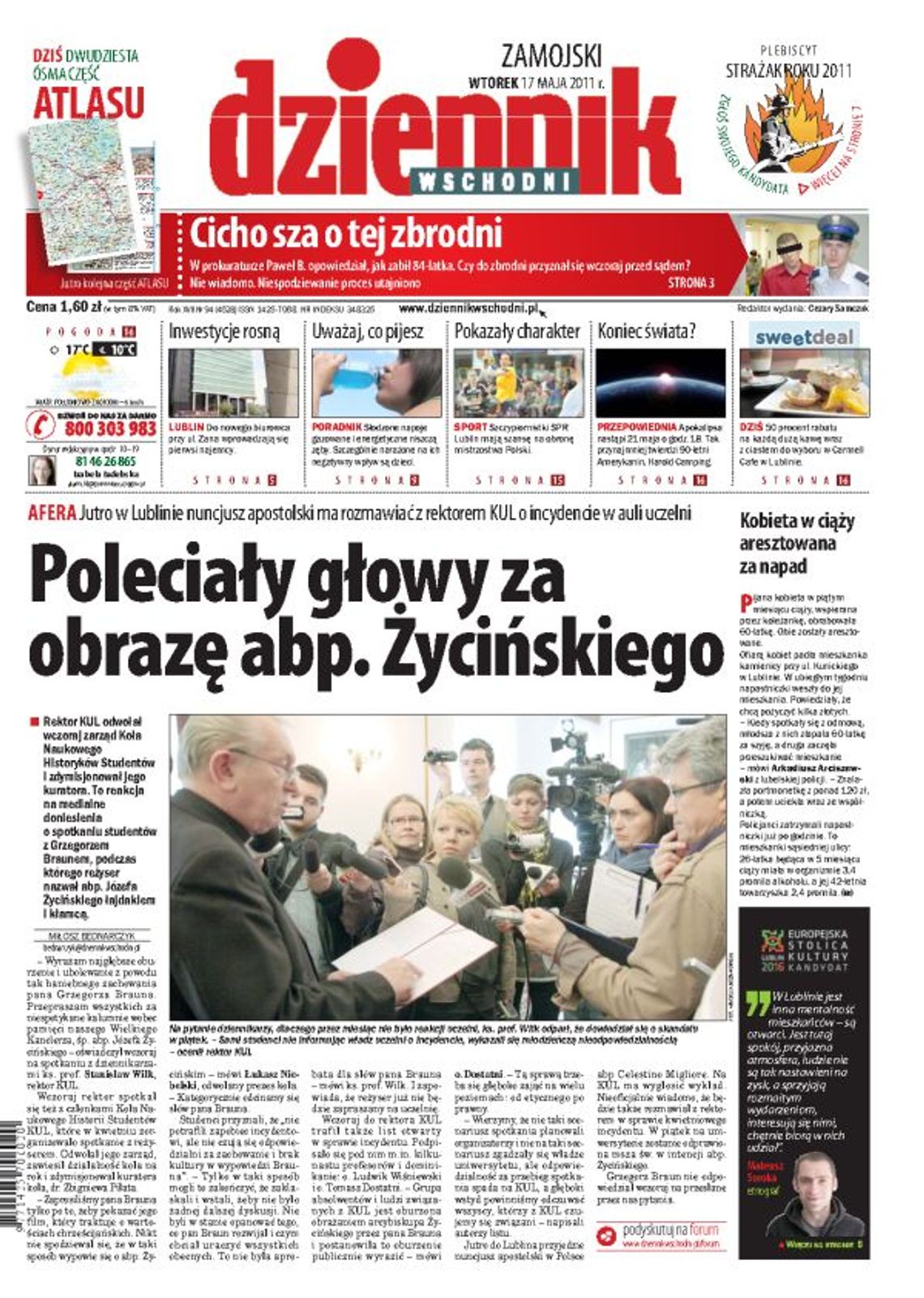 Jedynka Dziennika Wschodniego z 17 maja 2011 roku