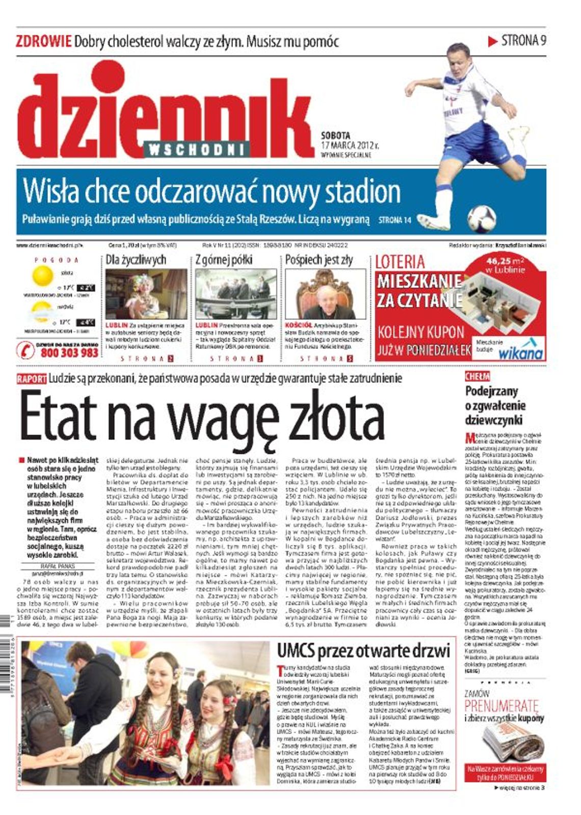 Jedynka Dziennika Wschodniego z 17 marca 2012