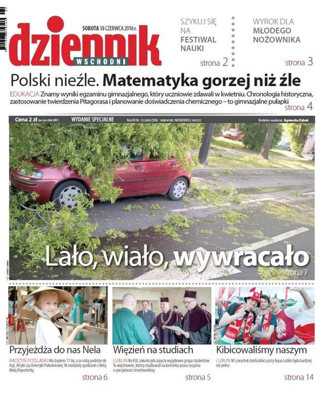 Jedynka Dziennika Wschodniego z 18 czerwca 2016 roku