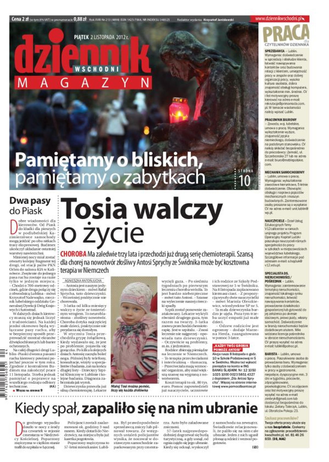 Jedynka Dziennika Wschodniego z 2 listopada 2012