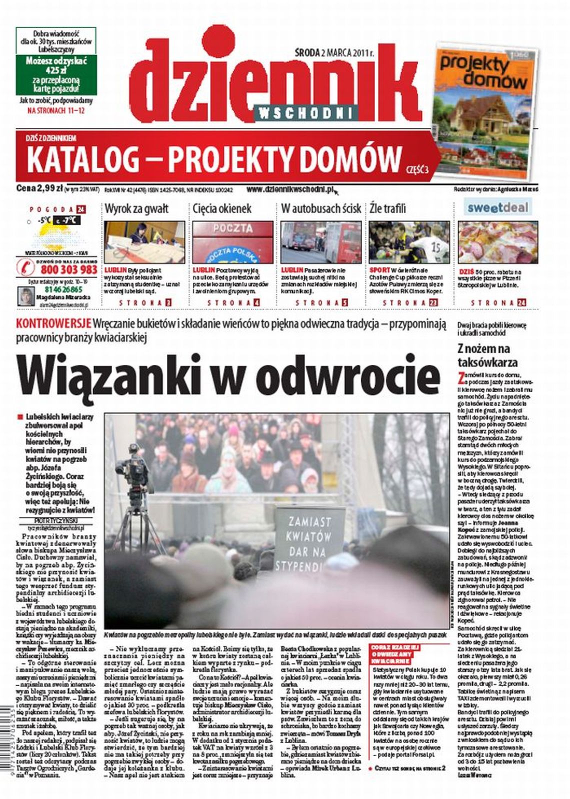 Jedynka Dziennika Wschodniego z 2 marca 2011