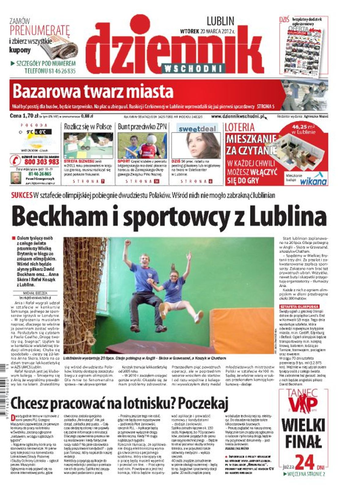 Jedynka Dziennika Wschodniego z 20 marca 2012