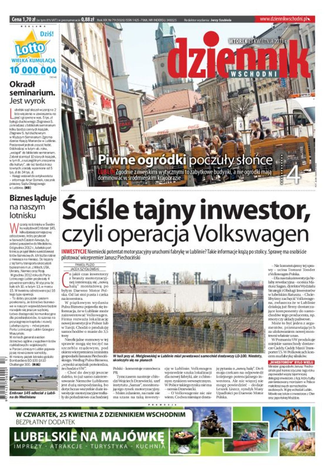 Jedynka Dziennika Wschodniego z 23 kwietnia 2013