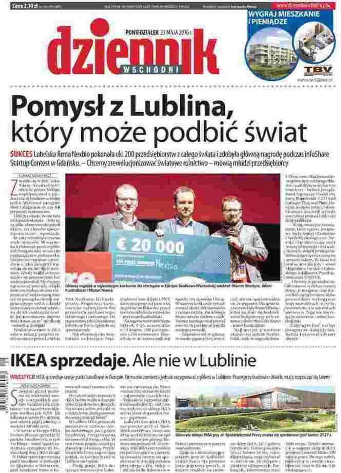 Jedynka Dziennika Wschodniego z 23 maja 2016