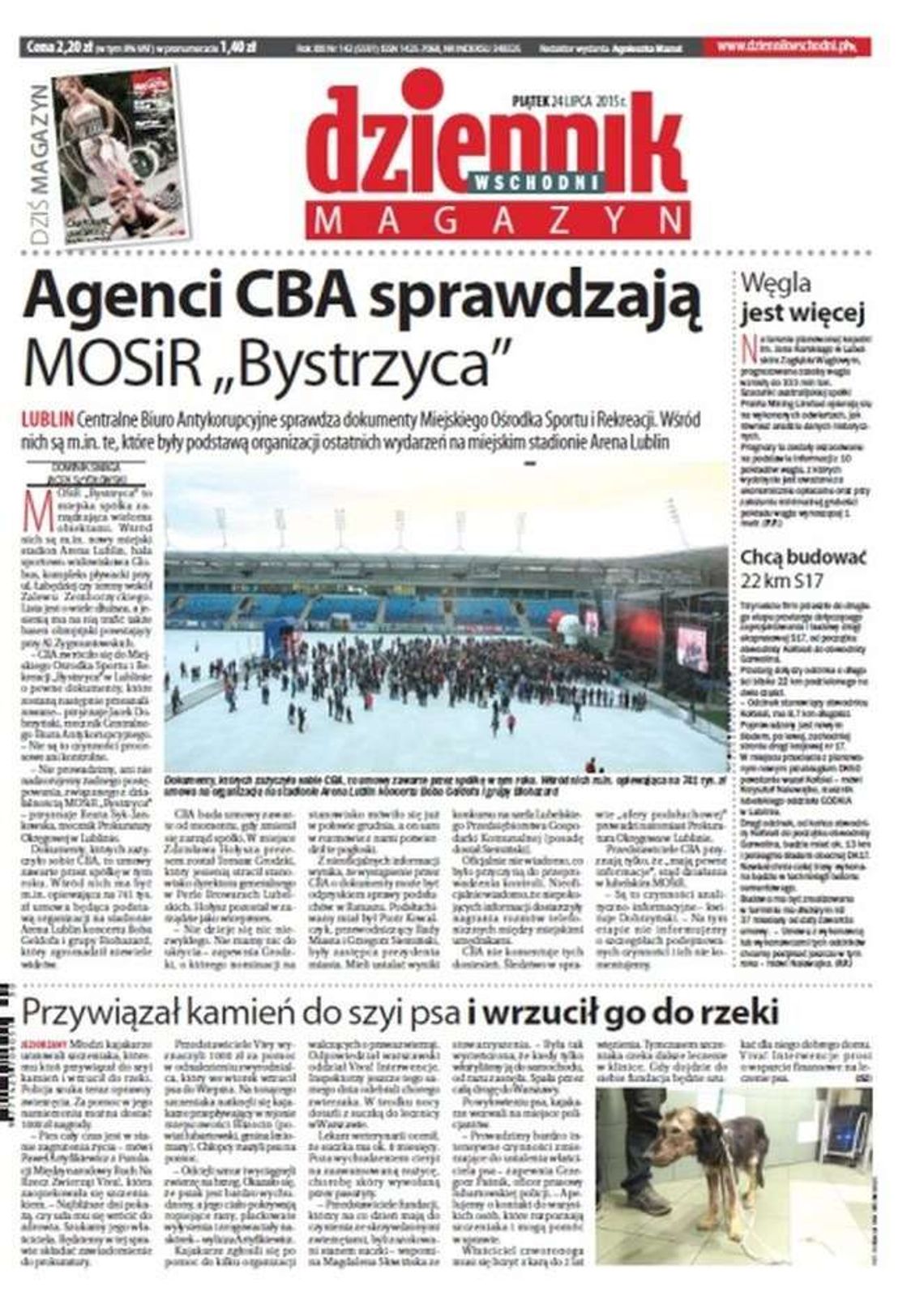 Jedynka Dziennika Wschodniego z 24 lipca 2015 roku