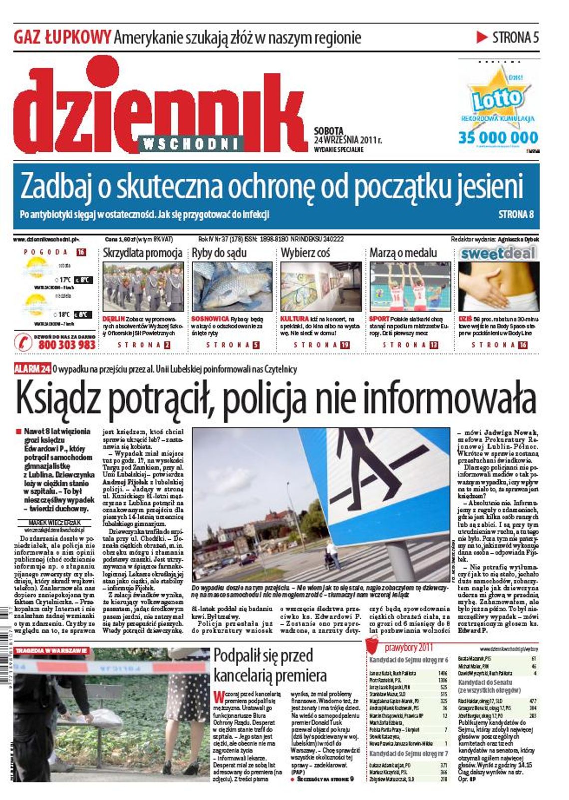 Jedynka Dziennika Wschodniego z 24 września 2011 r.