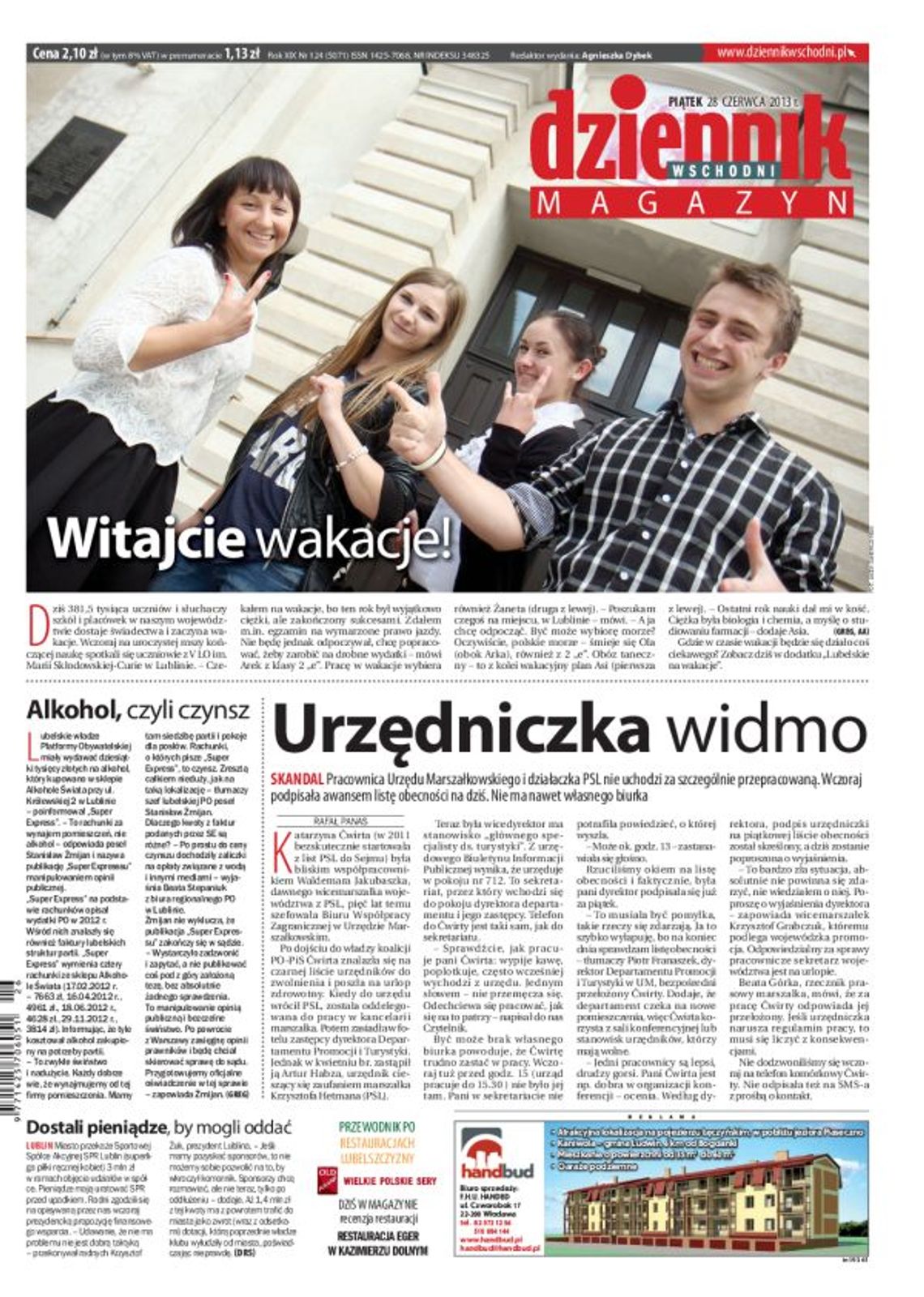 Jedynka Dziennika Wschodniego z 28 czerwca 2013