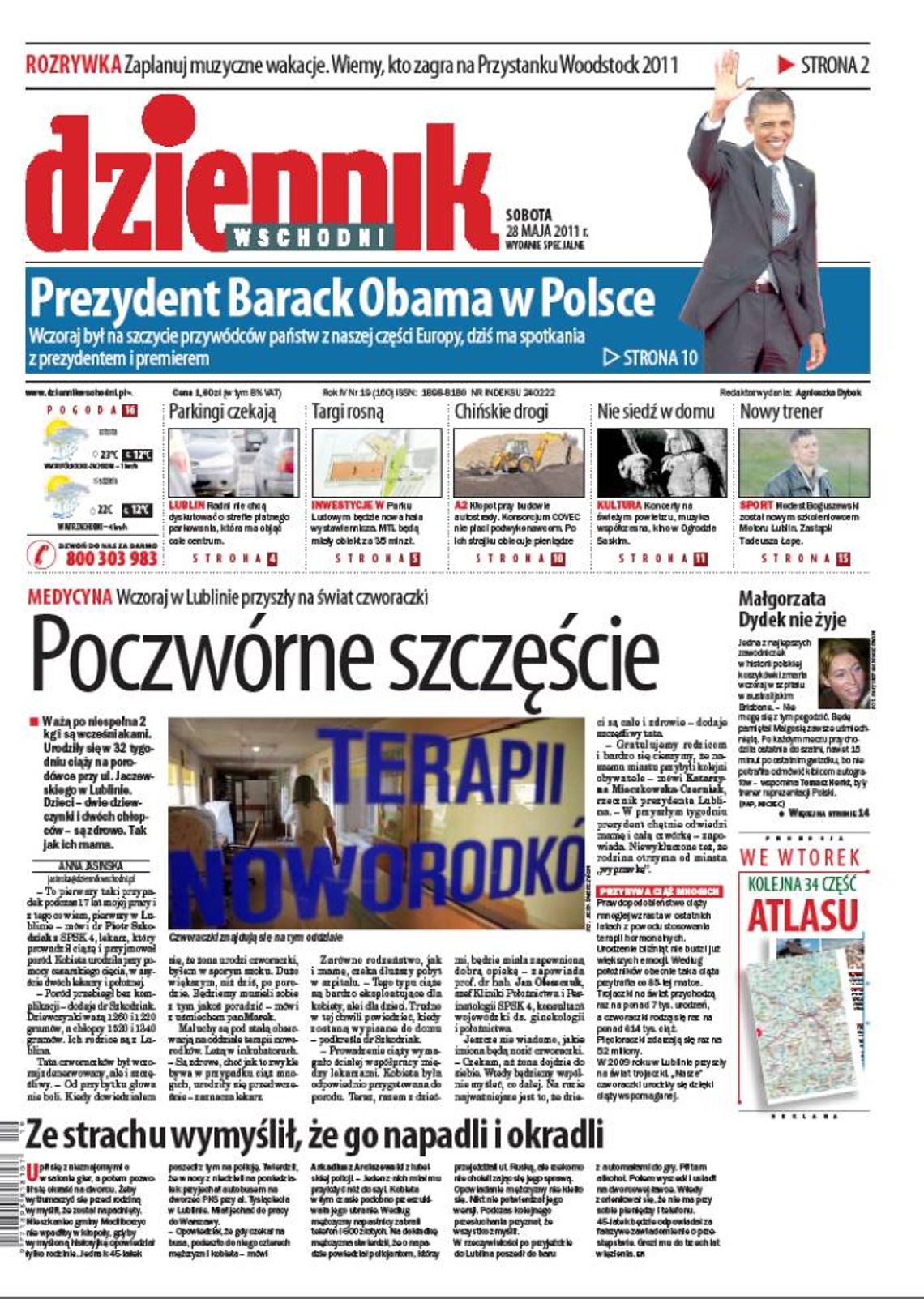 Jedynka Dziennika Wschodniego z 28 maja 2011