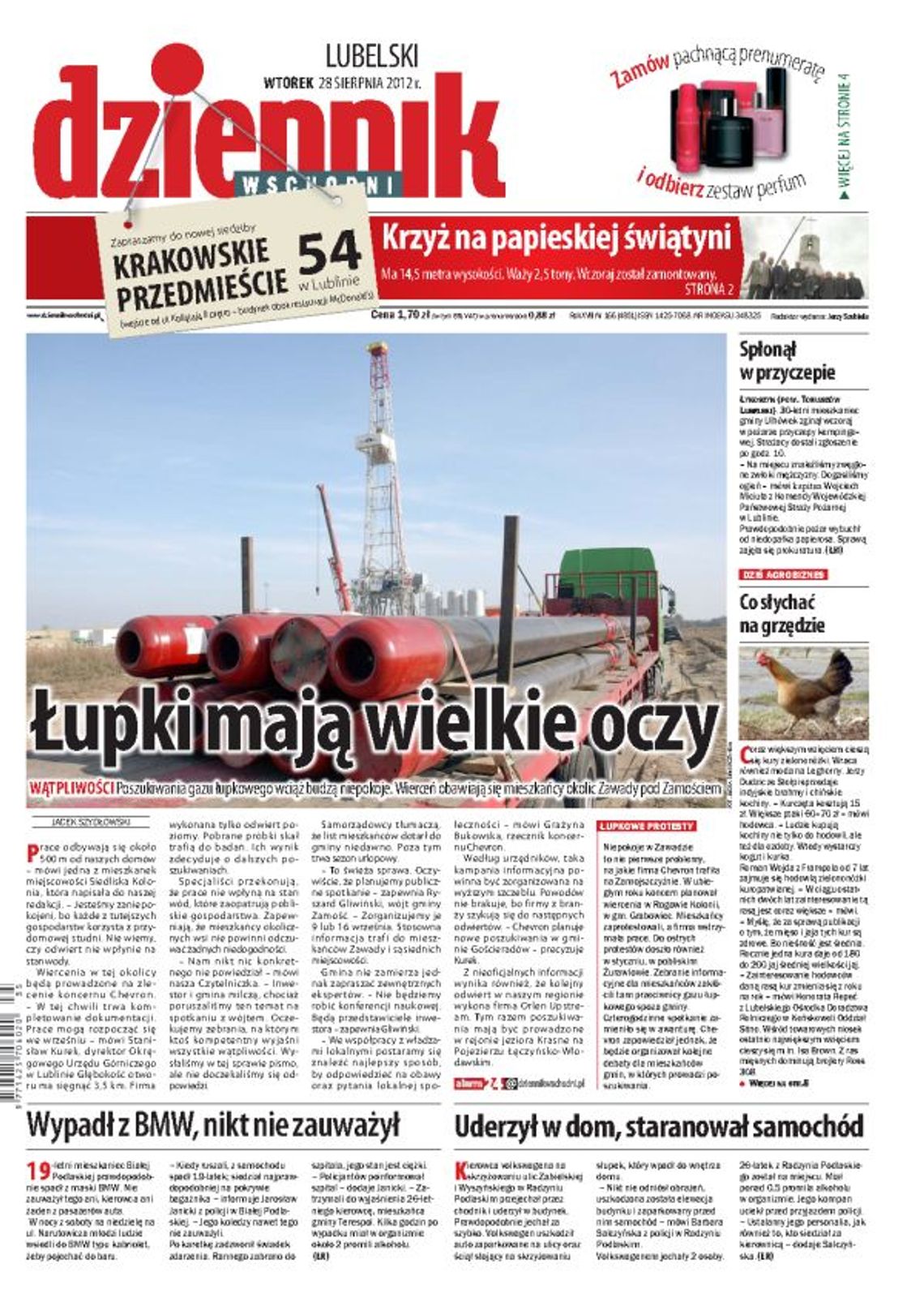 Jedynka Dziennika Wschodniego z 28 sierpnia 2012 roku