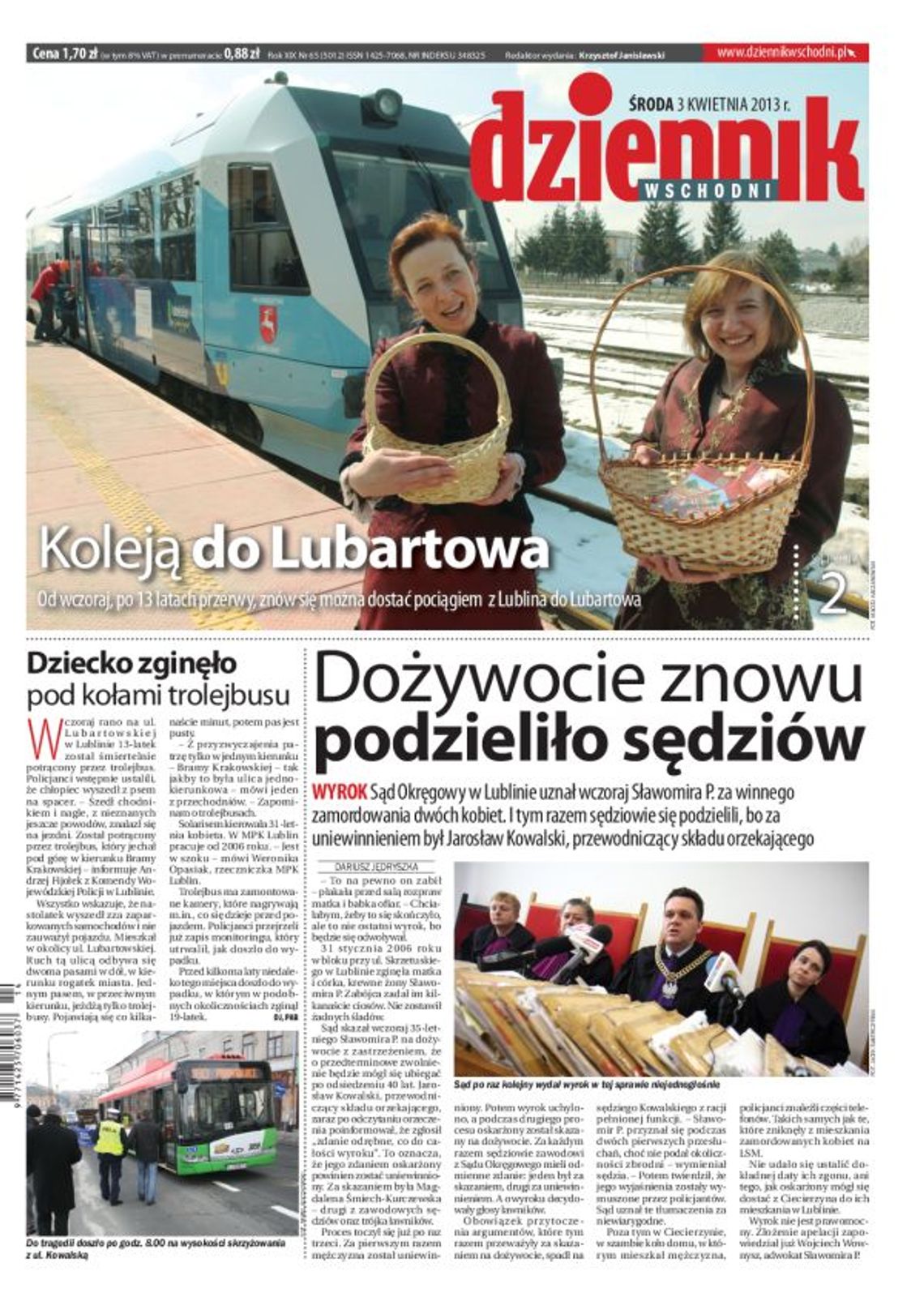 Jedynka Dziennika Wschodniego z 3 kwietnia 2013