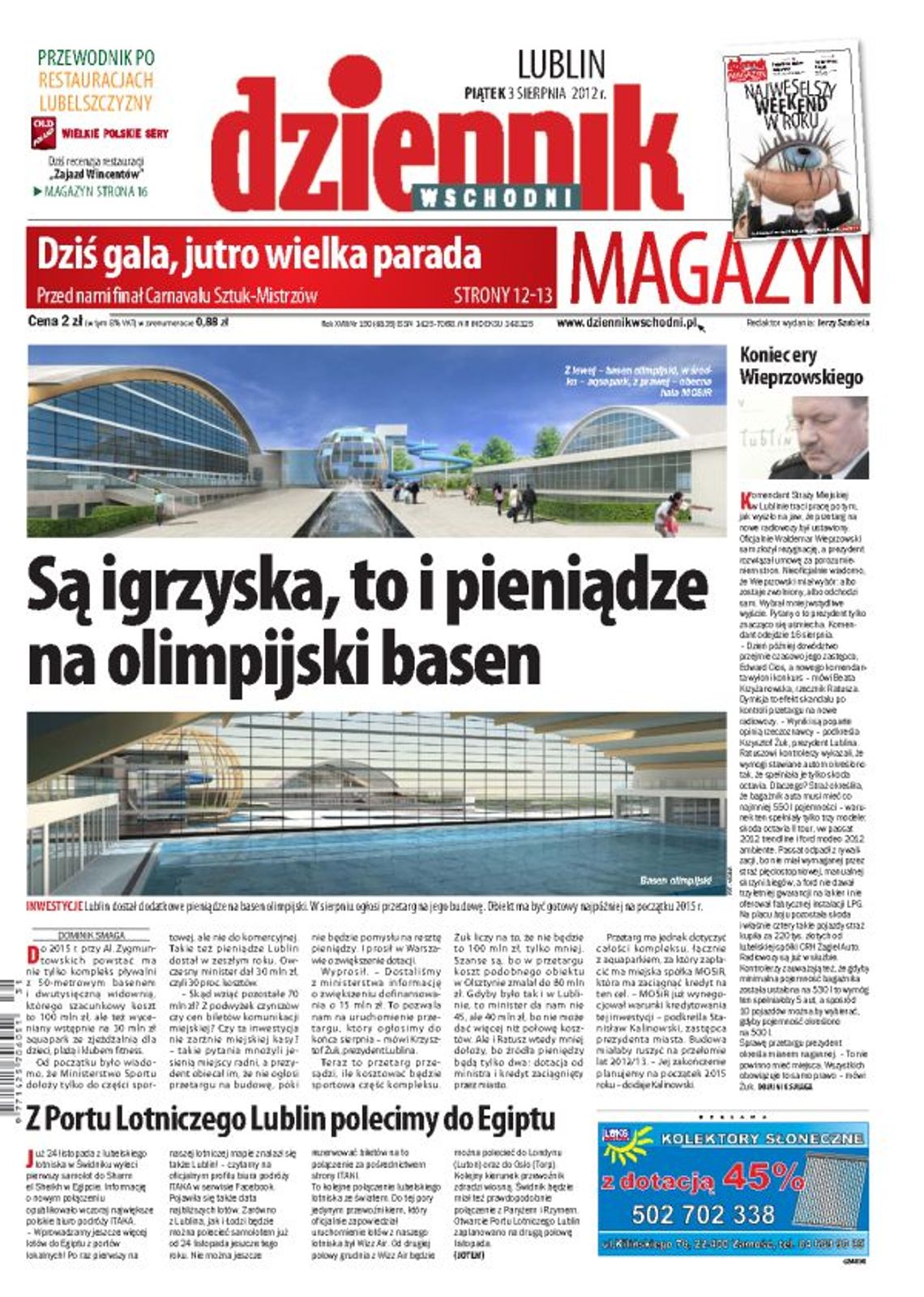 Jedynka Dziennika Wschodniego z 3 sierpnia 2012