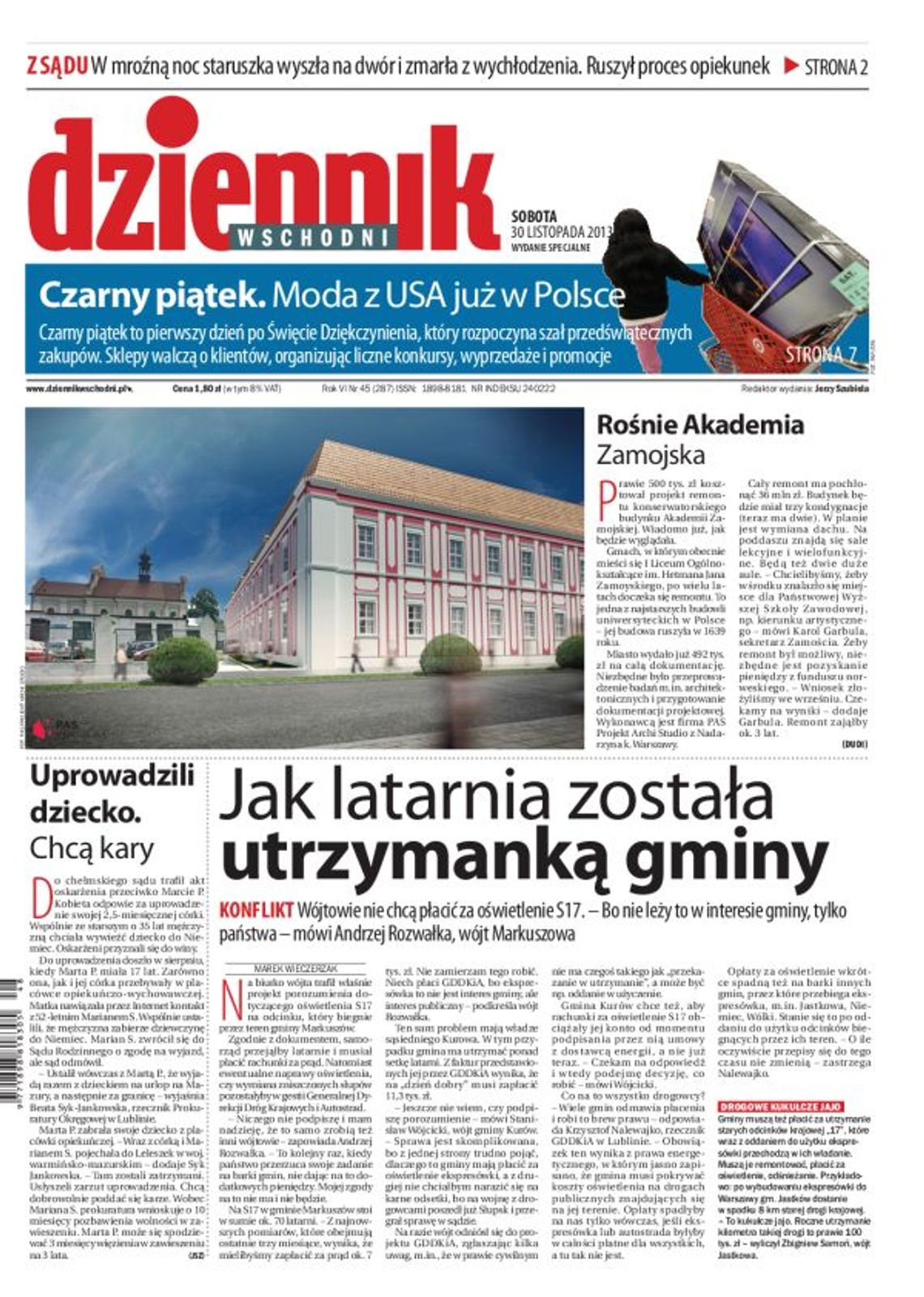 Jedynka Dziennika Wschodniego z 30 listopada 2013