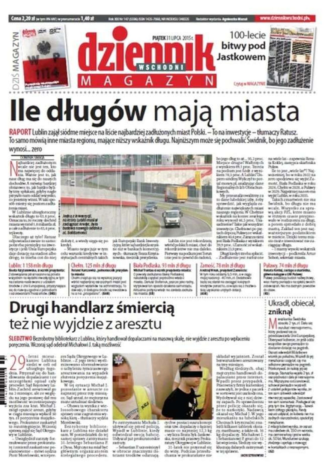 Jedynka Dziennika Wschodniego z 31 lipca 2015 roku