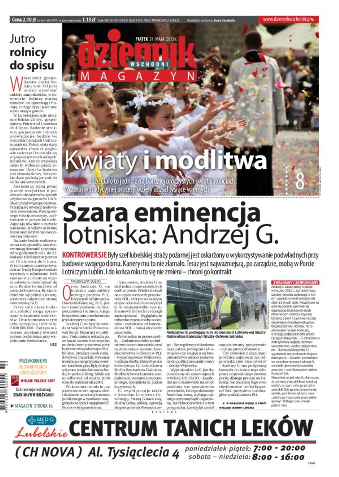 Jedynka Dziennika Wschodniego z 31 maja 2013