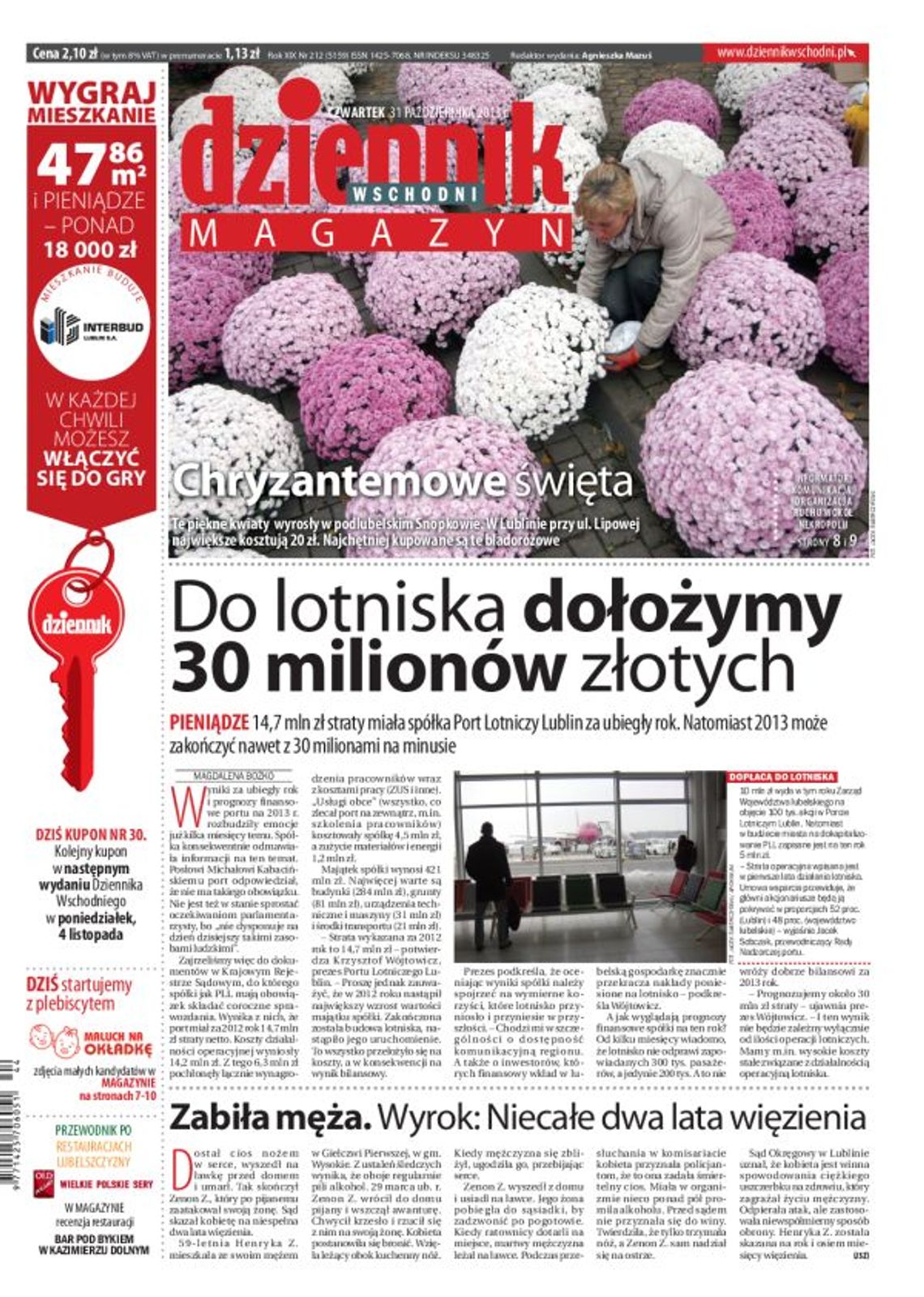 Jedynka Dziennika Wschodniego z 31 października 2013