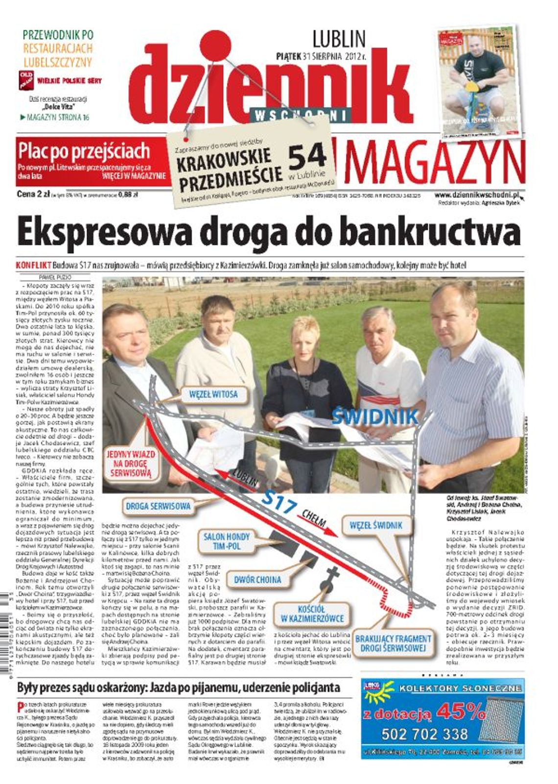 Jedynka Dziennika Wschodniego z 31 sierpnia 2012