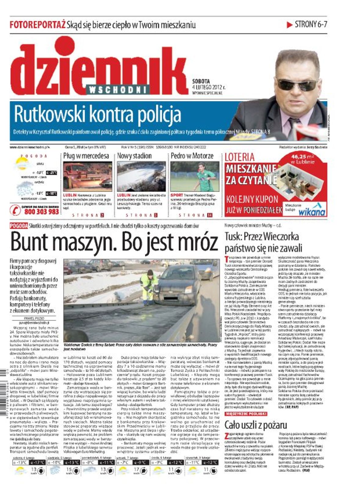 Jedynka Dziennika Wschodniego z 4 lutego 2012