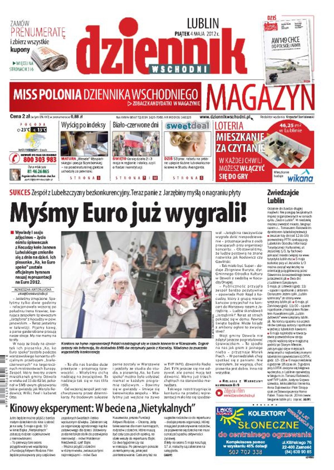 Jedynka Dziennika Wschodniego z 4 maja 2012