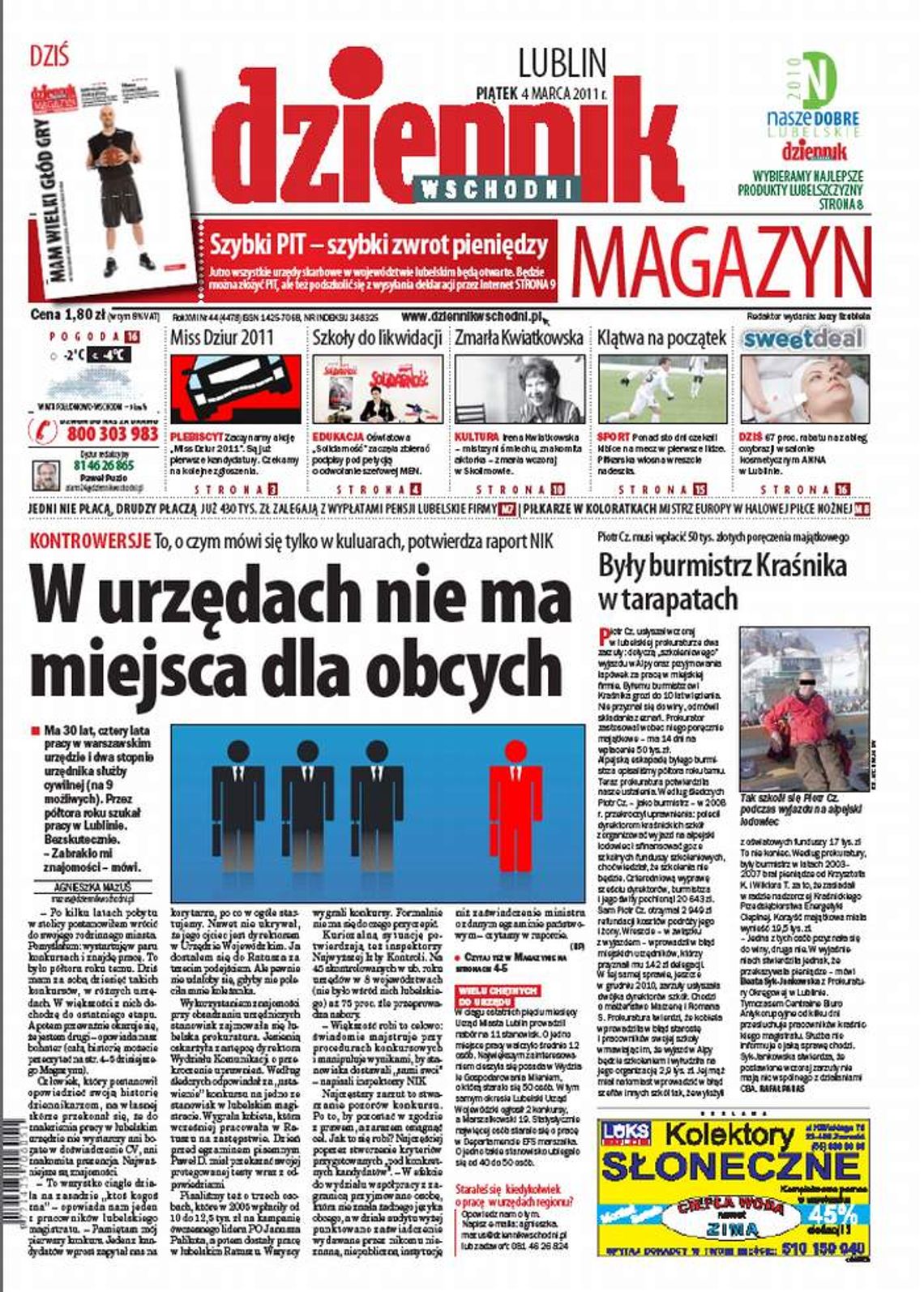 Jedynka Dziennika Wschodniego z 4 marca 2011