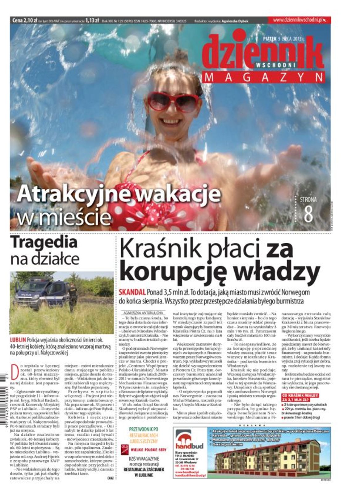 Jedynka Dziennika Wschodniego z 5 lipca 2013