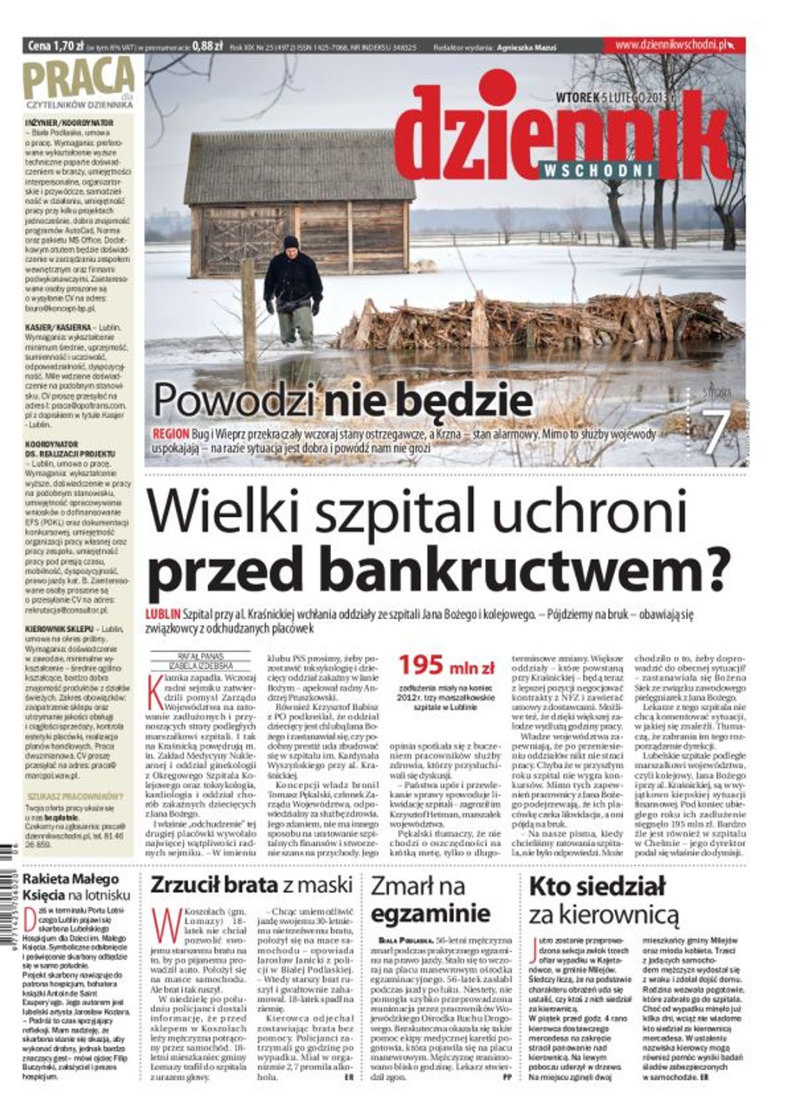 Jedynka Dziennika Wschodniego z 5 lutego 2013