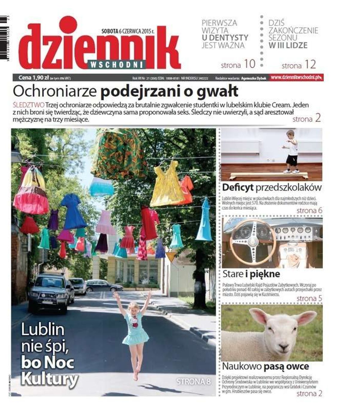 Jedynka Dziennika Wschodniego z 6 czerwca 2015 r.