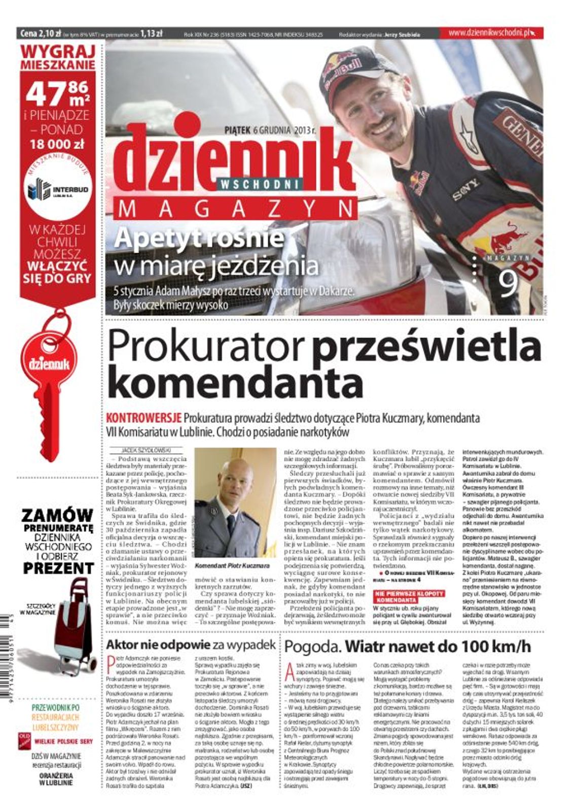 Jedynka Dziennika Wschodniego z 6 grudnia 2013