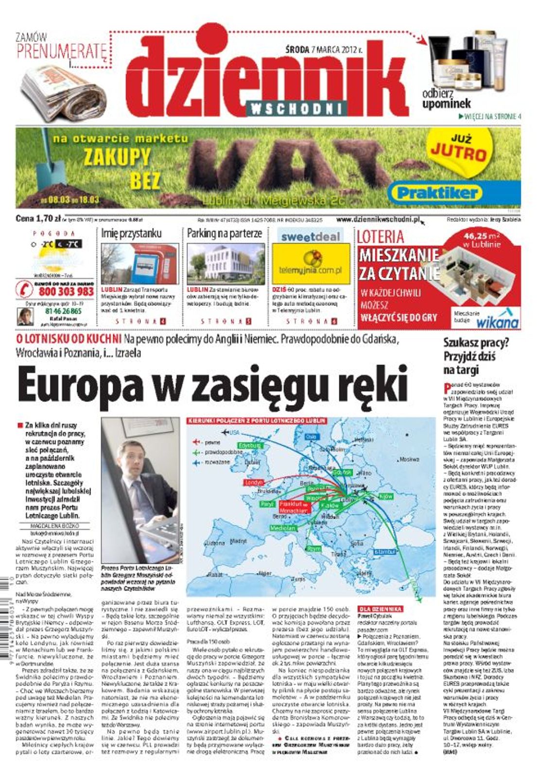 Jedynka Dziennika Wschodniego z 7 marca 2012