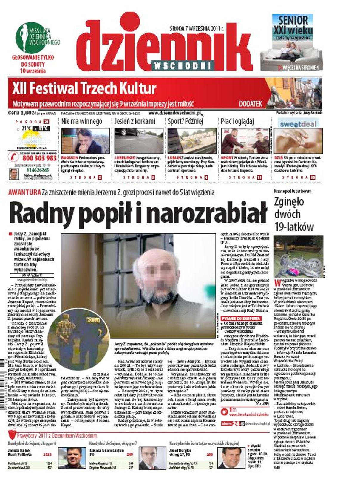 Jedynka Dziennika Wschodniego z 7 września 2011 r.