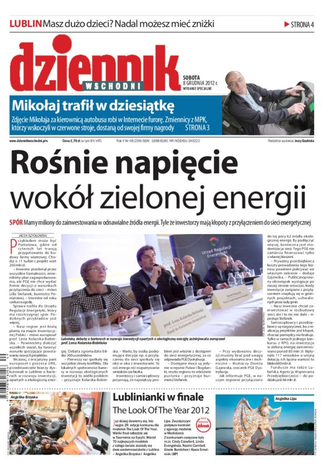 Jedynka Dziennika Wschodniego z 8 grudnia 2012