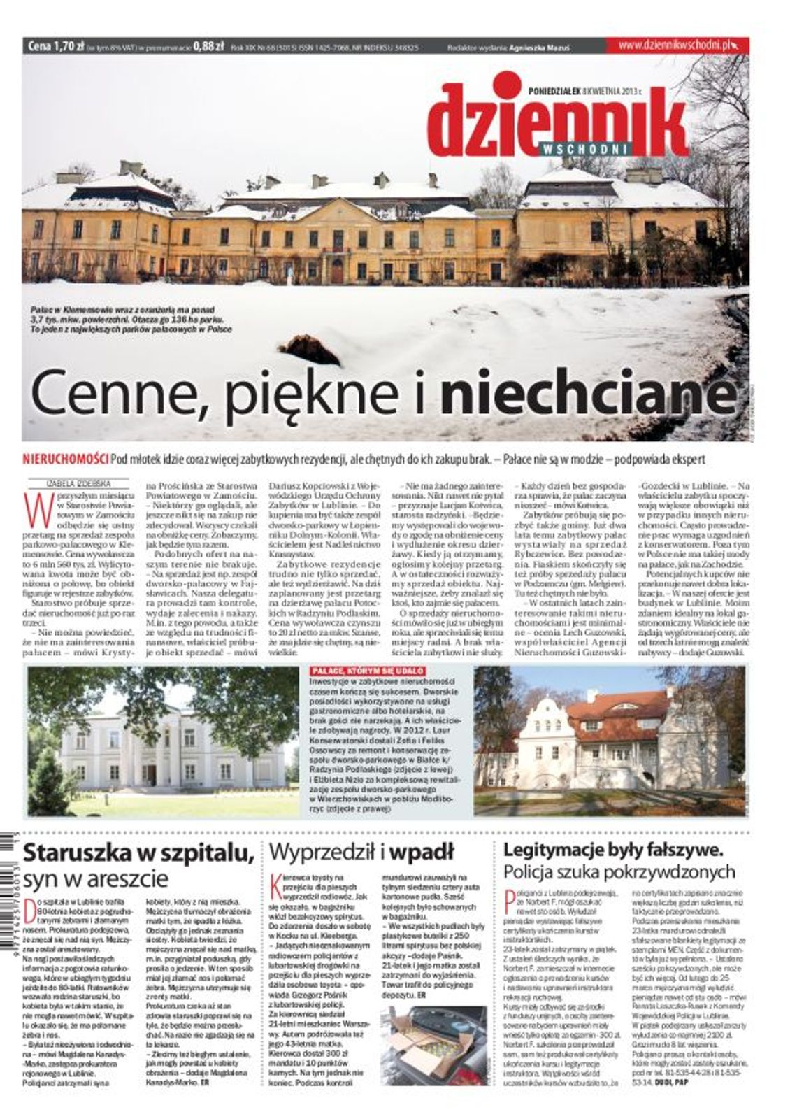 Jedynka Dziennika Wschodniego z 8 kwietnia 2013