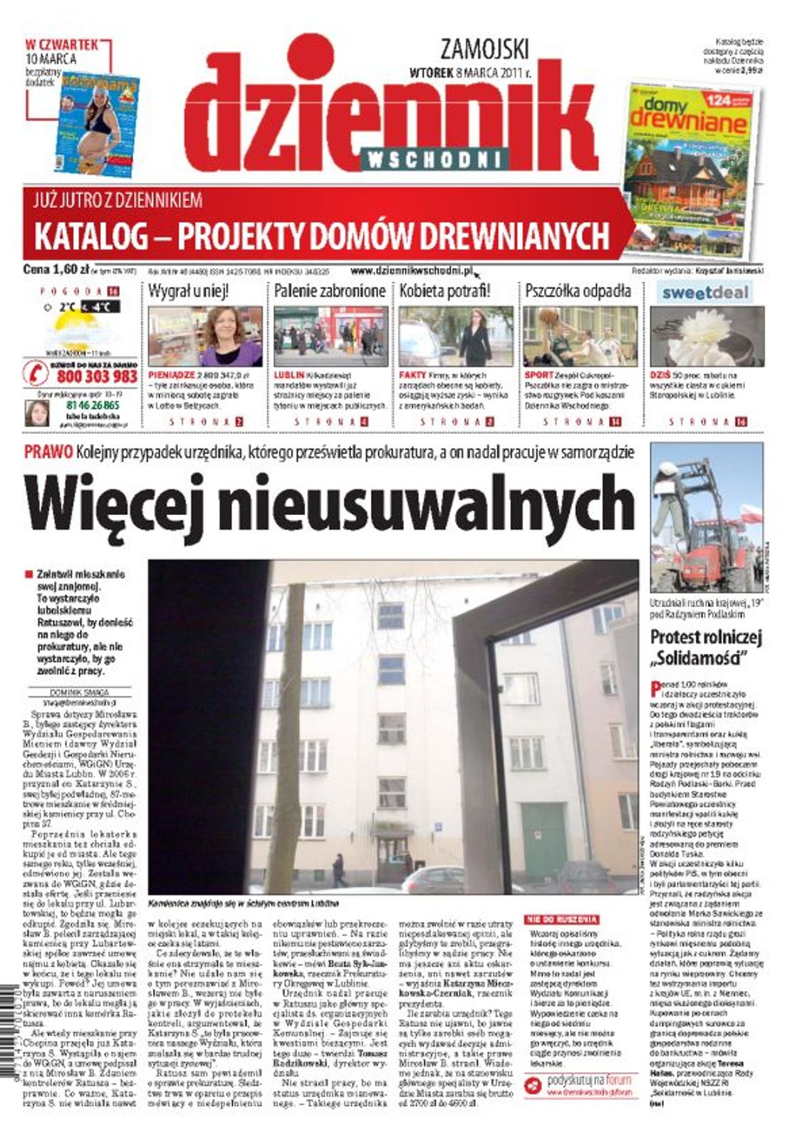 Jedynka Dziennika Wschodniego z 8 marca 2011 roku